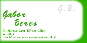 gabor beres business card